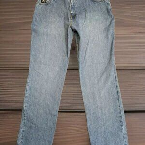 Cinch Black Label Jeans Mens 38x32 Blue Denim Light Wash Western Cowboy Loose